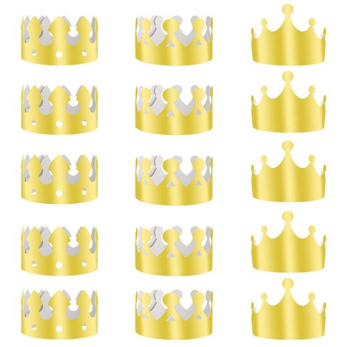 TUPARKA 36 PCS Paper Crowns Hat Gold Foil Crowns Paper Party Hat for Birthday Party, Baby Shower