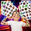 Neon Temporary Tattoos Theme Birthday Party Decorations Supplies Favors Decor 96 PCS 8 Sheets Cute Tattoo Stickers For Children Kids Boys Girls School Gifts Rewards Home Activity
