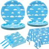 Story Party Supplies for 20 Guests, Disposable Tableware Set includes Paper Plates, Tablecloth, Napkins and Forks for Kids Birthday Party Story Themed Party Baby Shower Decorations