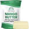 Mango Butter Raw Organic Unrefined Natural Pure Skin & Hair Moisturizer, Cold Pressed, Use with Shea in DIY Whipped Body Butter, Soap Making, Mango Seed Body Lotion, Lip Balm Hand Cream 16oz Block