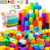 Jenaai 200 Pcs Math Cubes with Storage Container Counting Blocks Linking Cubes Connecting Cubes Math Manipulatives Educational Toy for Kids Age 4-8 Kindergarten STEM Activities Preschool(Orange)