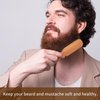 BESTOOL Hair Brush, Boar Bristle Beard Brush for Daily Beard Care, Men Brush with Handle Made of Beech Wood (Natural)