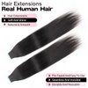 Isheeny Tape In Extensions Human Hair Black Women Yaki Straight Tape In Hair Extensions Seamless Straight Hair Extensions Real Human Hair Tape Hair Extensions 18 Inch 20pieces 40g/set