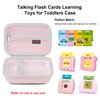 Kids Toddler Talking Flash Cards Learning Toys Carrying Case for Kuovei/QuTZ/Startcan/Aullsaty/KOKODI/Fibevon Speech Therapy Autism Sensory Toys, Montessori Educational Cards Organizer Bag, Pink