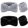 6 Pieces Spa Headband Wrist Washband Scrunchies Cuffs for Washing Face, Towel Wristbands Hair Headband Face Wash Wristband for Women Girls Makeup Prevent Liquids from Spilling Down Your Arms (Black)