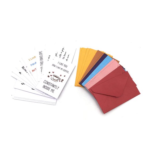 14 Mini Love Notes with Envelopes- Love Notes For Husband, Naughty Love Notes For Him, Tiny Note Cards Notecards For Boyfriend- Doreen002
