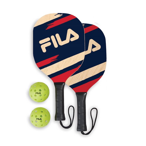 FILA Accessories Pickleball Paddles Set of 2 - Pickleball Set Includes 2 Wooden Pickleball Paddles, 2 Regulation-Size Pickleball Balls & Pickleball Bag for Pickle Ball Equipment, 2 Pack - Rally