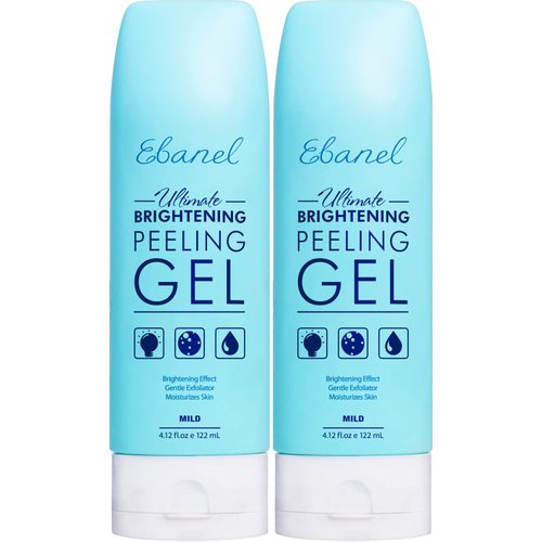 Ebanel Exfoliating Face Scrub Peeling Gel 2 Pack, Brightening Moisturizing Gentle Face Wash, Face Exfoliator Dead Skin Remover with Aloe, Vitamin C, Coconut Oil