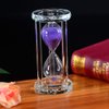 Crystal Hourglass 15/30/60 Minutes Sandglass Timers Kitchen Cooking Sand Clock Timer Home Office Christmas Birthday Present Gift Box Sand Glass (60 Minutes, Pink)