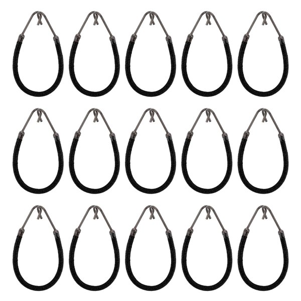 15PCS Elastic Hook Hair Tie Ponytails Hooks Elastic Band Hair Styling Hair Cord Hair Clips for Women Girls Curly Hair Long Hair (Black)