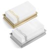 AH AMERICAN HOMESTEAD Disposable Paper Hand Towels for Bathroom Decorative - White Linen-Like Paper Napkins - Ideal for Guest Bathroom Dinner Party or Wedding (Gold Brocade, 100)