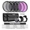 NEEWER 58mm ND Filter Kit and Lens Accessories, ND2 ND4 ND8 UV FLD CPL(Circular Polarizing) Filter Set with Lens Cap/Tulip Shaped Lens Hood