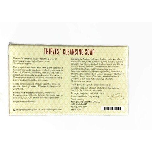 Thieves Cleansing Soap | 3.5 oz | Gentle Exfoliation and Moisturizing with Olive, Coconut, Jojoba, and Wolfberry Oils | Long-Lasting Bar with Young Living’s Signature Thieves Essential Oil Blend