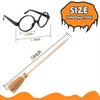 Party Supplies Kit - Black Glasses with Round Frame No Lenses,Broom Pencil for School Theme Birthday ,Halloween,Cosplay Costume Party Decor,12pcs each