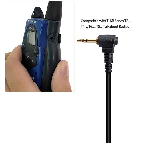 HYS 2.5mm 2-way Radio Headset, G Shape Earphone with PTT Microphone, Walkie Talkie Earpiece for Motorola Talkabout T200 T400 T600 T800 T260TP MH230R MR350R FRS/GMRS Talkabout radios(Packing of 2)