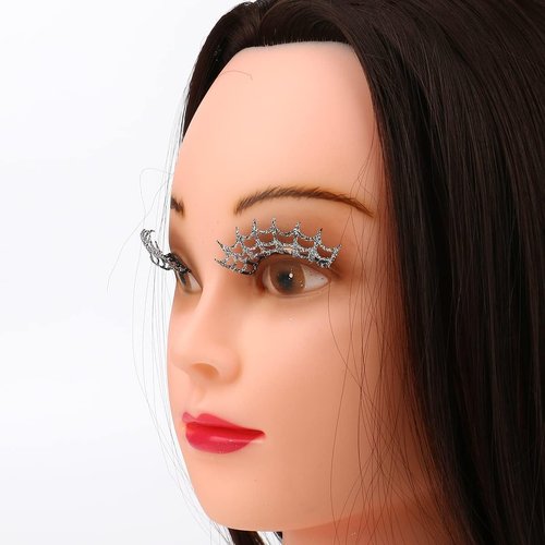 manqianxun Spider Web Crown Halloween Costume Fancy Fashion Party Look glitter Lashes False Eyelashes 1 Pairs (glitter)