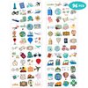 8 Sheets (96PCS) Travel Tattoo Stickers Map Theme Birthday Adventure Awaits Party Decorations Favors Supplies for Kids Gifts Classroom School Prizes Rewards