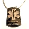 Medical Emergency Seafood Allergy Logo Symbols - Military Dog Tag Luggage Tag Key Chain Keychain Metal Chain Necklace