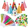 Skylety 59 Pieces Party Cone Hats with Colorful Party Blowers and Metallic Fringed Noise Makers Birthday Blowouts Horns Whistles Musical Noisemaker