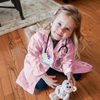 RioRand Kids' Doctor Lab Coat Costume with Accessories Role Play for Boys Girls Playset Nurse Costume Age 3-12 (Pink, L-140CM/8-9Y)