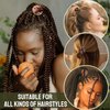 6 Pcs Discs Elastic Hair Tie for Dreadlock Accessories Extra Long Locs Rubber Band Dread Ponytail Holder Wood knot Carving Embedded Horn Toggle Bands Thick Hair for Men Women Motifs