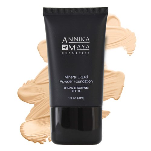 Annika Maya Mineral Foundation, Liquid to Powder Formula, Made in the USA