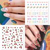 24 Sheets Nail Art Stickers, Nail Sticker Decals for Girl Women, Cute Flower Heart Rainbow Star Nail Stickers Decoration Self-Adhesive