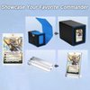 MTG Deck Box, Dice Tray&Tower 2 in 1 MTG Commander Deck Box Fits 120+ Single Sleeved Cards, Leather Magnetic Closure Card Deck Box with Magnetic Card Holders&Base for TCG, CCG, Black/Blue