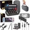 Orzly Switch Lite Accessories Bundle - Case & Screen Protector for Nintendo Switch Lite Console, USB Cable, Games Holder, Comfort Grip Case, Headphones, Thumb-Grip Pack & more (Orzly Gift Pack - Grey)