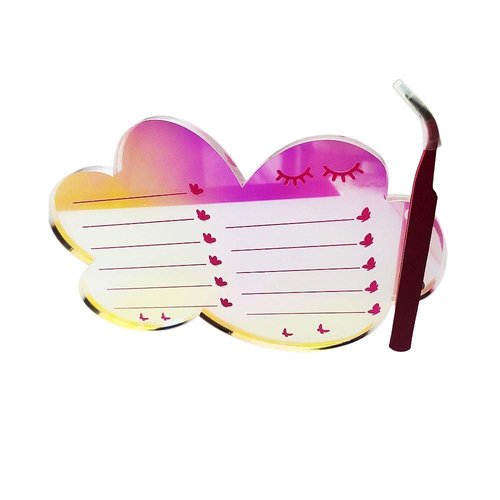 Dazzling Eyelash Grafting Pallet, Acrylic Lash Tile holder, Makeup Palette Eyelash Extensions Storage Gasket Pads with Suction for Tweezers (Cloud-Shaped A)
