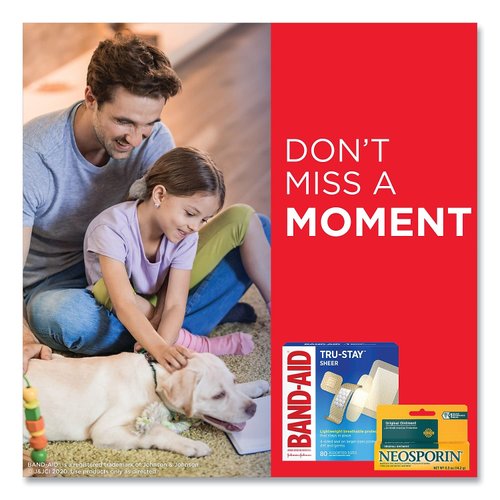 BAND-AID 4669 Tru-Stay Sheer Strips Adhesive Bandages, Assorted, 80/Box