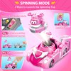 Super Wings Race Car Toys, 5 in Dizzy Spinning Tops and Race Car Toys for Kids, 2-in-1 Mode Vehicle Toys Cars for 3 4 5 6 7 8 Year Old Boys