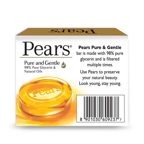 Pears Pure & Gentle Soap Bar, 3 x 125gm