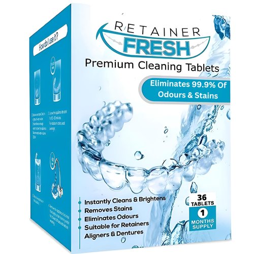 Retainer Cleaner Tablets Invisalign Cleaner FSA HSA Approved Remove Odors Discoloration Stains and Plaque 1 Month Supply Denture Cleansers Retainers Mouth Guards Denture Bath Mint by Retainer Fresh