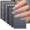 8 Sheets Metallic Nail Art Stickers Heart Nail Decals 3D Self-Adhesive Nail Art Supplies Luxury Heart Stars Gold Silver Nail Designs Stickers for Nail Decorations Manicure Accessories