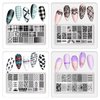 Born Pretty Nail Stamping Plates Set Plaid Flowers Leaves Lace Nail Art Image Plates Spring into Winter Stamp Templates Kit Image Manicuring DIY Printing Tools 8PCS