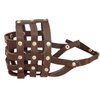 Real Leather Dog Basket Muzzle #107 Brown - Pit Bull, Amstaff (Circumference 12", Snout Length 3.5")