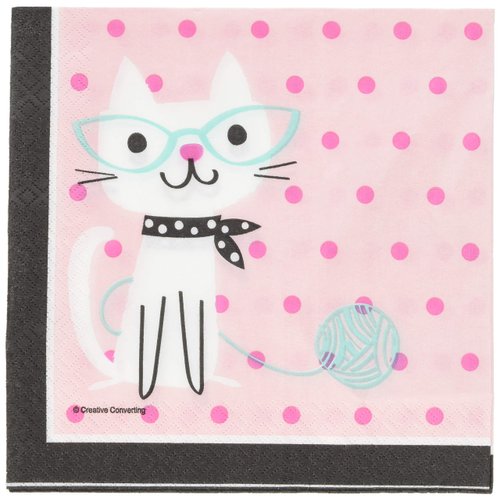 Creative Converting Purr-FECT Luncheon Napkins Party Supplies, 6.5", Multicolor