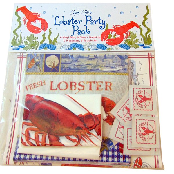 Lobster Crab Seafood Party Pack with 6 Bibs 6 Napkins 6 Placemats 6 Towelettes