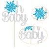 Gyufise 1 Pack Winter Snowflake Oh Baby Birthday Cake Topper Winter Baby Shower Cake Decoration for Wonderland Gender Reveal Baby Boy Girl Party Supply Decoration …