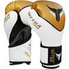 Mytra Fusion Punch Hard Boxing Gloves Artificial Leather Boxing Gloves 10oz 12oz 14oz 16oz Boxing Gloves for Training Punching Sparring Punching Bag Muay Thai Kickbox (14-oz, White Gold)