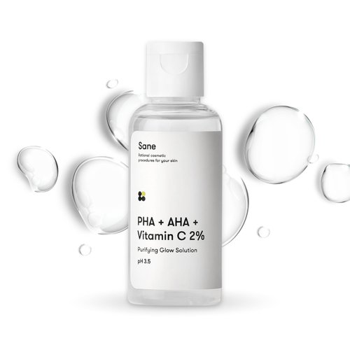 Sane Brightening Toner for Face with AHA + PHA + Vitamin C - 1.69 fl oz, Rejuvenating, Brightening, and Moisturizing Toner for Face, Hypersensitive Skin Friendly Toner