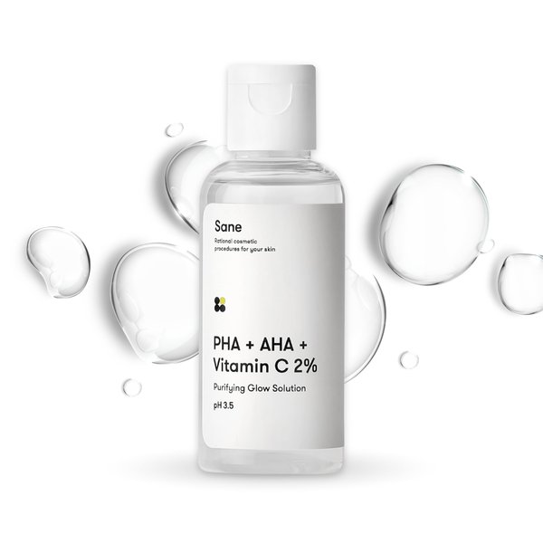 Sane Brightening Toner for Face with AHA + PHA + Vitamin C - 1.69 fl oz, Rejuvenating, Brightening, and Moisturizing Toner for Face, Hypersensitive Skin Friendly Toner