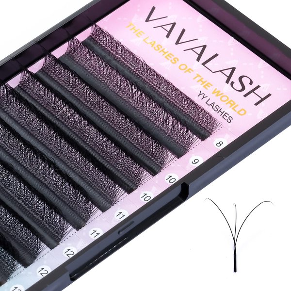 VAVALASH W-shaped Eyelash Extension 3D Premade Fans 0.07 D Curl Volume Lash Extensions Easy Fanning Lashes Matte Black Volume Premade W Lashes(W Shaped-3D-0.07-D-8-15mm）