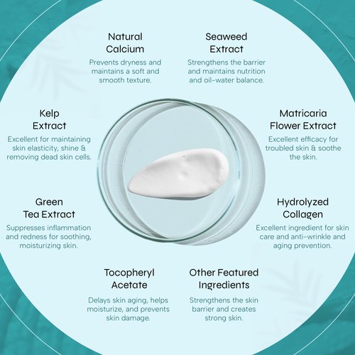 Marinavi - Natural Cleansing Foam - Gentle Facial Cleanser - Anti-Aging Face Cleanser - Exfoliating Cleanser - Contains Natural Calcium, Seaweed, & Kelp - Cleanses, Exfoliates, & Protects 5.07 FlOz