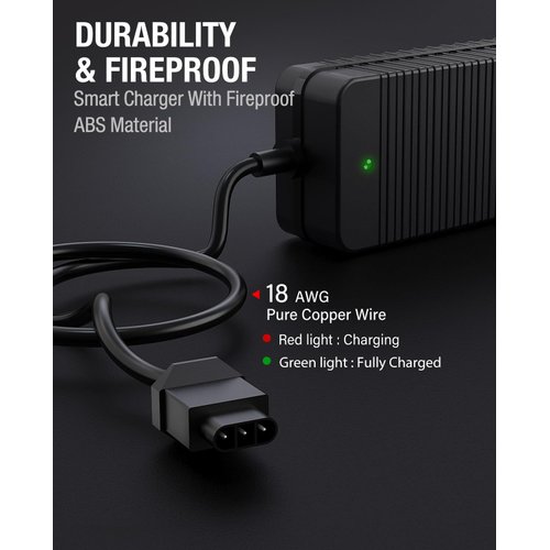 PowerGpt 53.5V 2A Scooter Charger for NIU KQi3 Pro/Sport/Max & KQi2 Pro & KQi Air/Air X & KQi1 Pro/Sport Electric Scooters, Battery Charger Accessory Replacement Power Supply Adapte