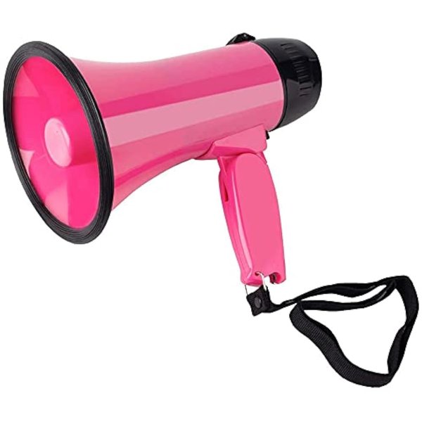 MyMealivos Portable Megaphone Bullhorn 20 Watt Power Megaphone Speaker Voice and Siren/Alarm Modes with Volume Control and Strap (Deeppink)…