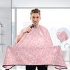 Blueangle Pink Glitter Texture Barber Cape Waterproof Salon Hairdresser Cape with Adjustable Snap Closure, Perfect for for Men Salon and Home Use