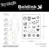 Boldink Semi-permanent tattoos, realistic fake tattoos, last 7-15 days, waterproof non-reflective temporary tattoo stickers, cruelty-free, uniquely designed exquisite packaging（Paw prints）