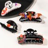 4 Pack Halloween Hair Claw Clips,Bat Ghost Skull Witch Hat Design Halloween Hair Clip,Rhinestone Claw Clip,Non-slip Hair Clips Strong Hold Hair Jaw Clips for Women Girls Halloween Hair Accessories